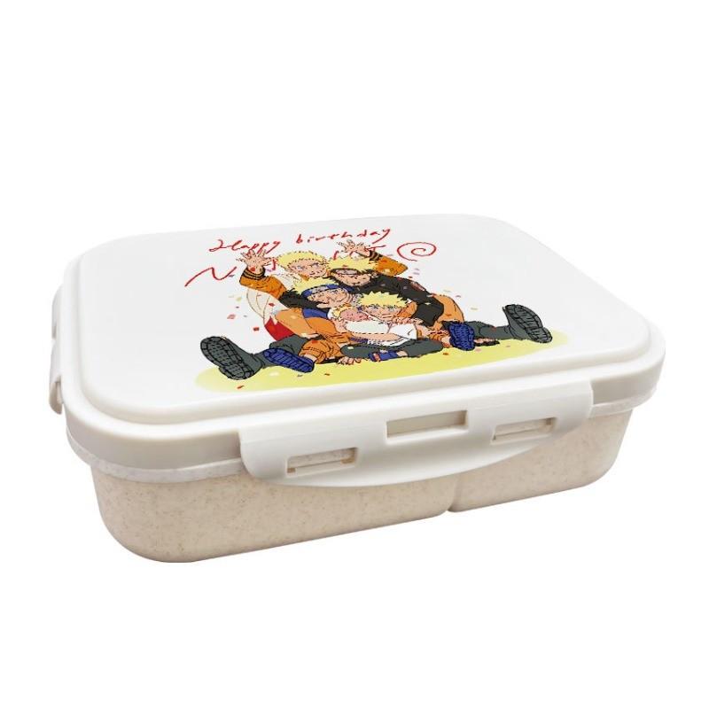 Anime Cartoon Naruto Printed Wheat Straw Lunch Box