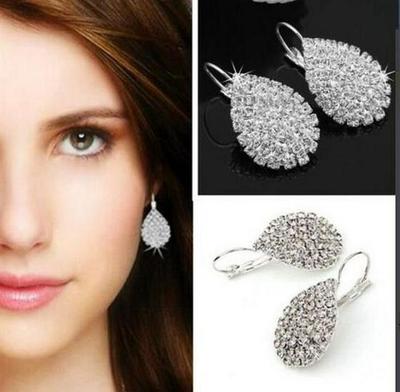 B022 European & American Retro Ethnic Claw Chain Water Drop Diamond Bohemian Earrings