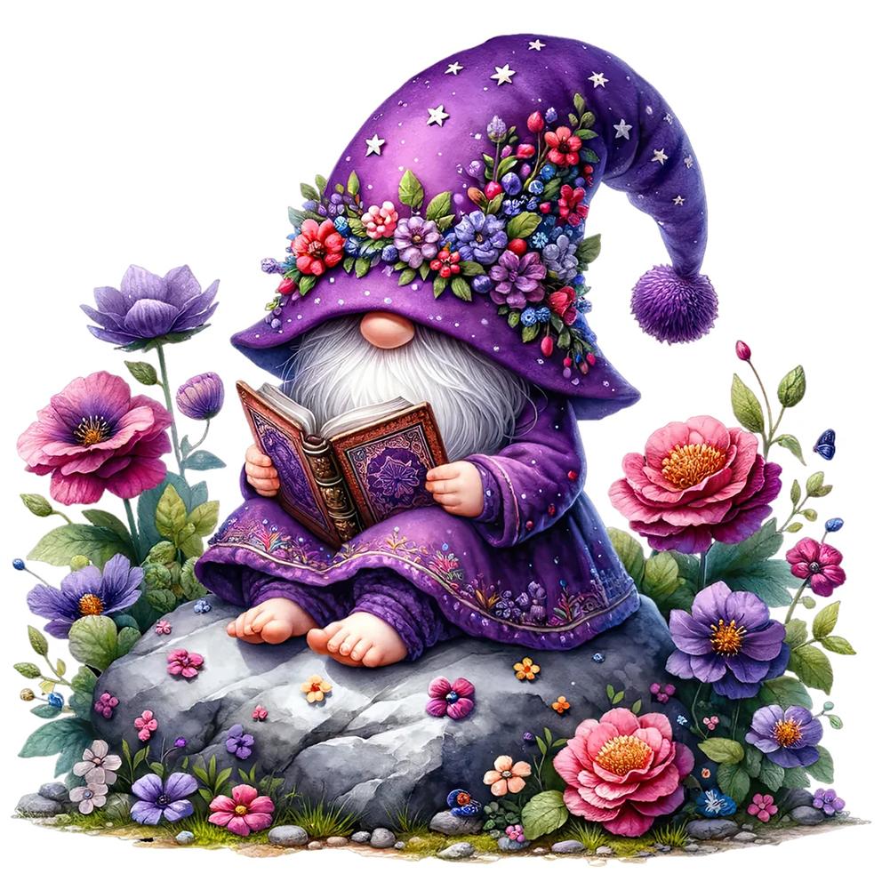 Gnome 5D DIY Full Drill Round Diamond Painting Kit for Home Wall Decoration