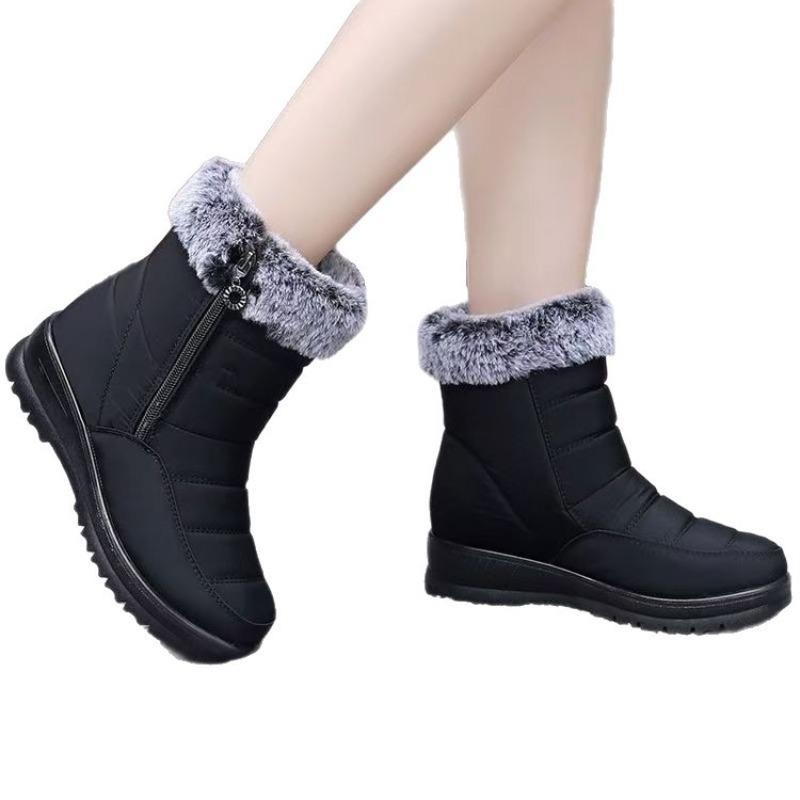 Snow Boots, Women's Cotton Shoes, Ankle Boots, Fleece and Thickened Shoes, Large Size