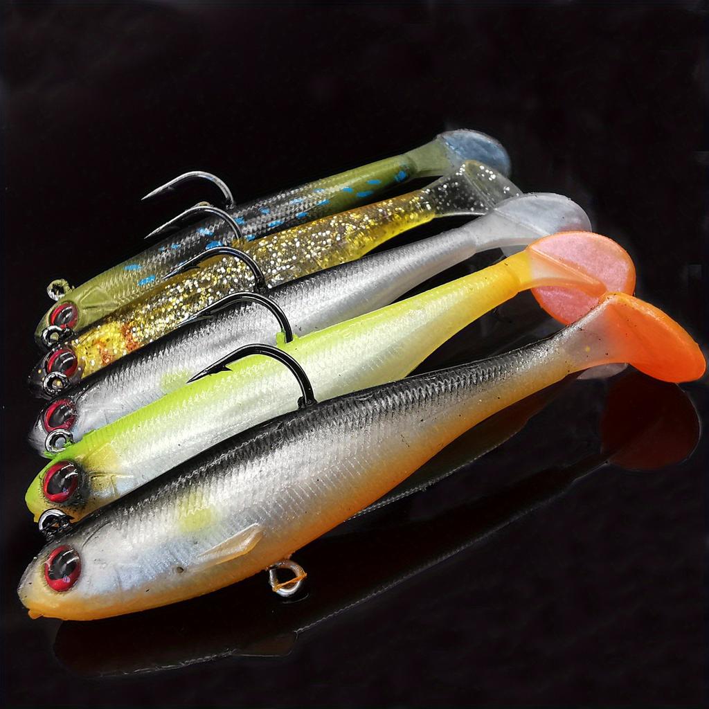 5pcs Soft Fishing Lure Set Soft Swimbait for Bass Fishing Premium Fishing Bait for Freshwater Saltwater Pesca