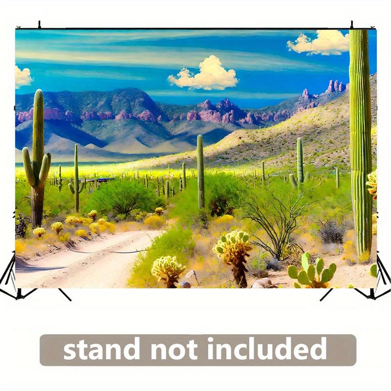 1 item polyester wall covering featuring desert landscape with cacti suitable for parties and as a holiday gift
