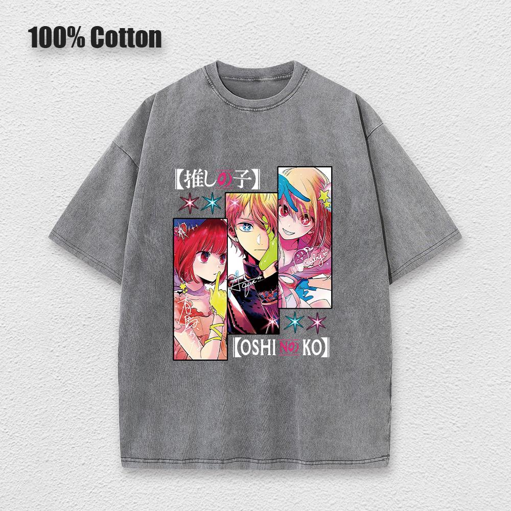 Acid Tshirt Kawaii Oshi No Ko Anime Ai Hoshino Cosplay Tshirt Hot Cartoon Fans Otaku TShirt Casual Solid Cotton Unisex Tee