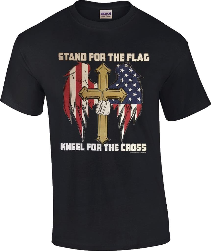 Stand For The Flag Kneel For The Cross Patriotic Christian NFL T-Shirt