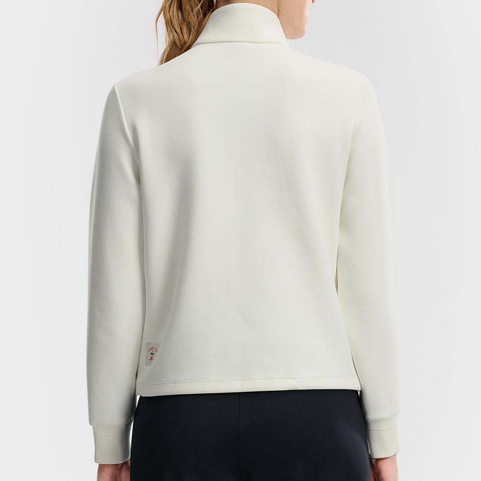 FILA Tennis Series Solid Color Long Sleeve Stand Collar Pullover Sweatshirt Women sweatshirt A11W613220F-IV