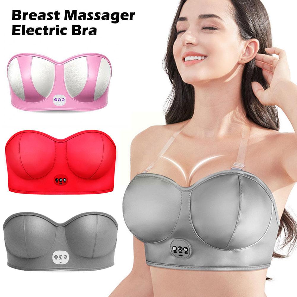 

Chest Massage Instrument Intelligent Chest Massage Heating Underwear Breast Massage Bra Vibration Chest Massager Plug-in червоний