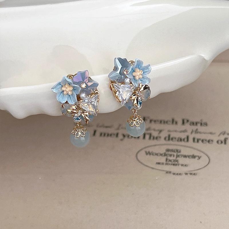 Kolczyki z frędzlami w kształcie łzy z cyrkoniami i motylami - Lekki luksusowa biżuteria modowa dla kobiet