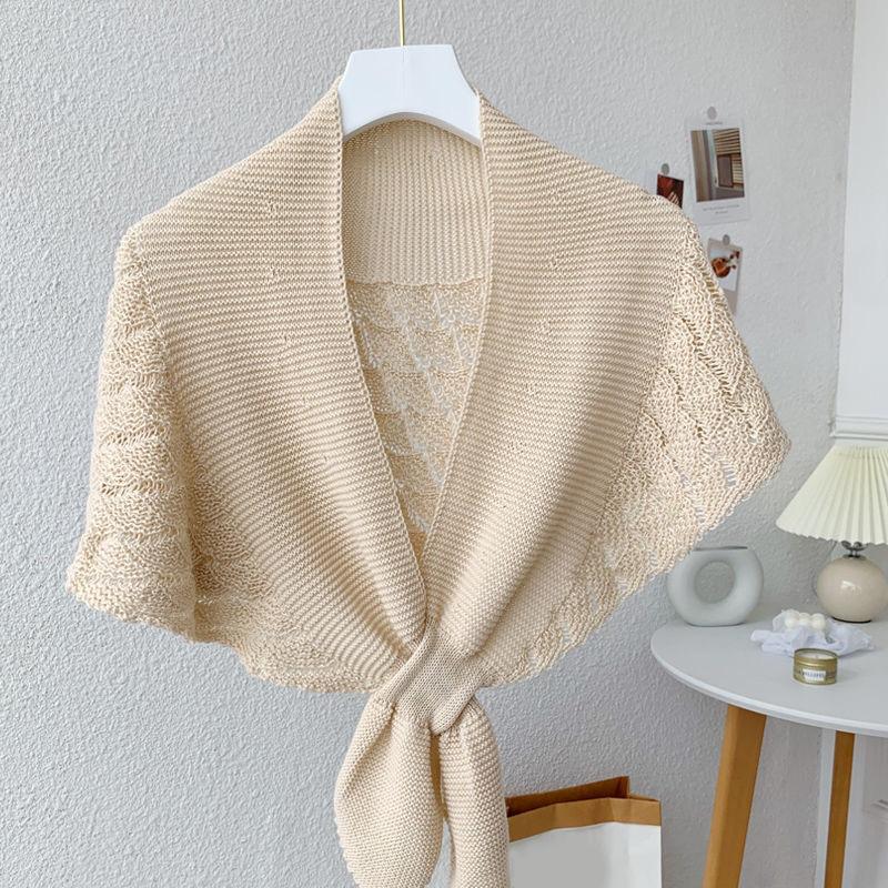 Kvinners fasjonable strikkesjal kan brukes i alle årstider. Allsidig high-end sjal. Solbeskyttelse og varmt skjerf