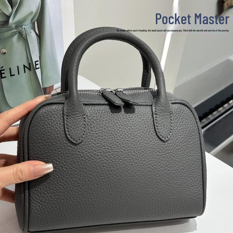 

Мини-сумка Boston Douxiaozhu из натуральной кожи на плечо