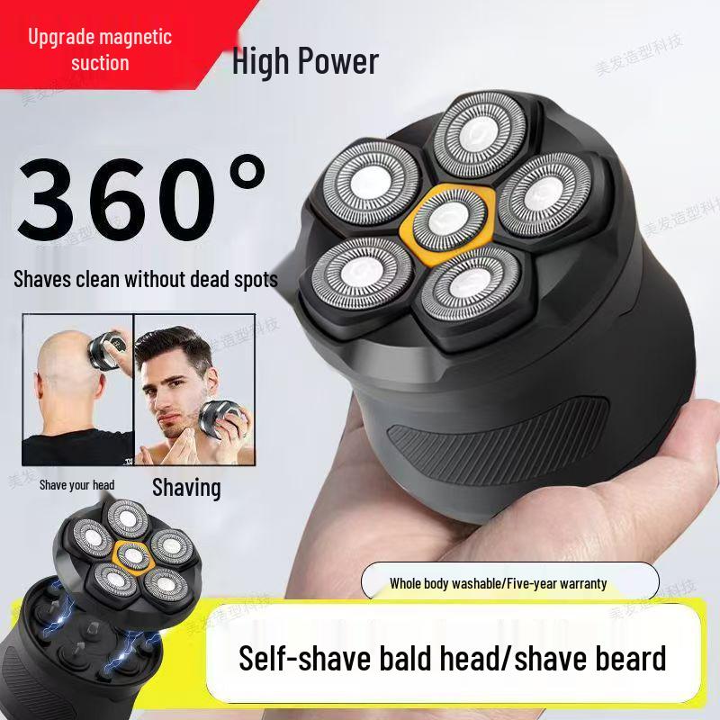 German Imported Men's Bald Head Electric Shaver - Self-Shaving Razor & Hair Clipper