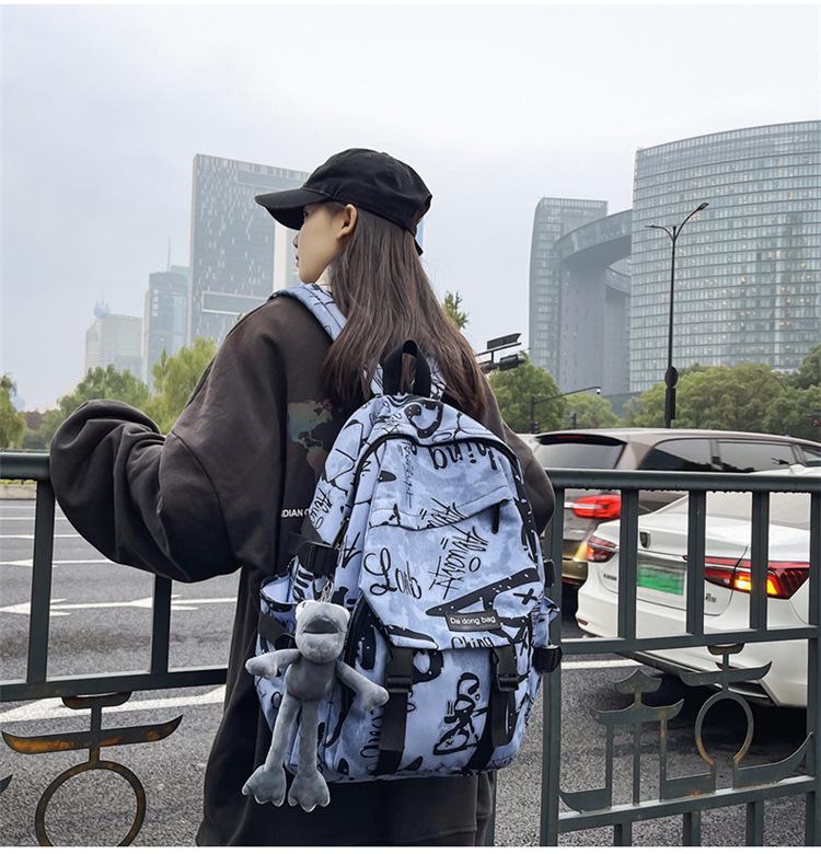 Trendy Graffiti Large Capacity Backpack for Students - Versatile Shoulder Bag for Men & Women