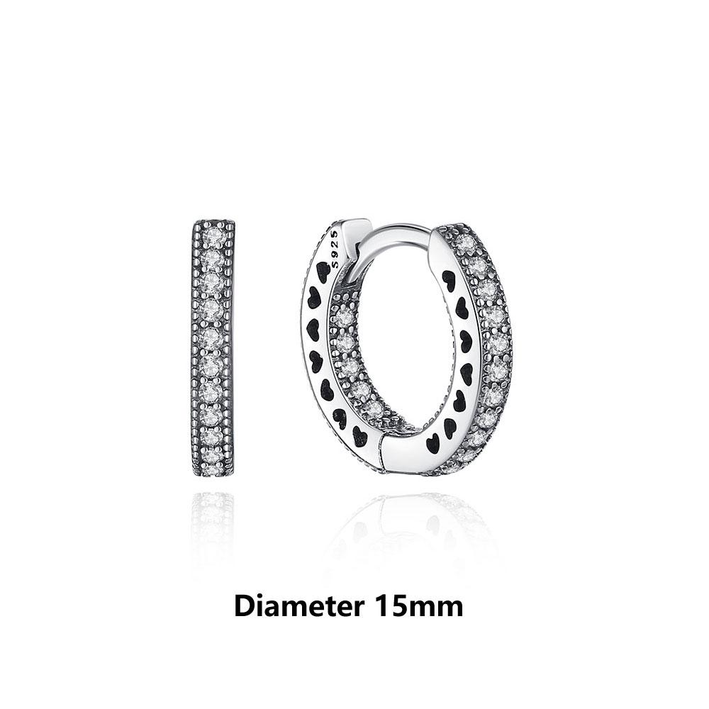 New Original 925 Silver Earrings For Women Piercing Hoop Love Heart Earings Rose Gold Wedding Gift Luxury Jewelry