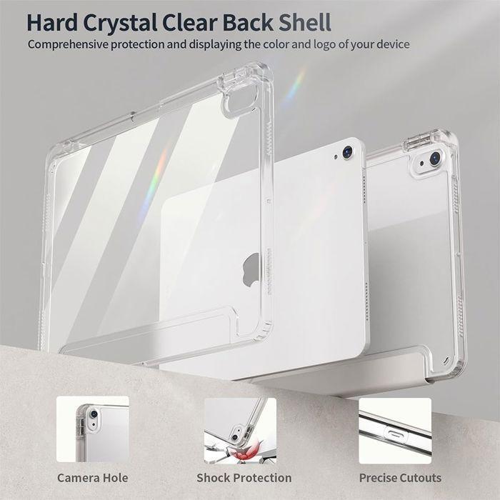 Coque + Verre Trempé - E.F.Connection - pour iPad 10,2" (2019/2020/2021) - Slim avec Porte-Stylet - Fleur