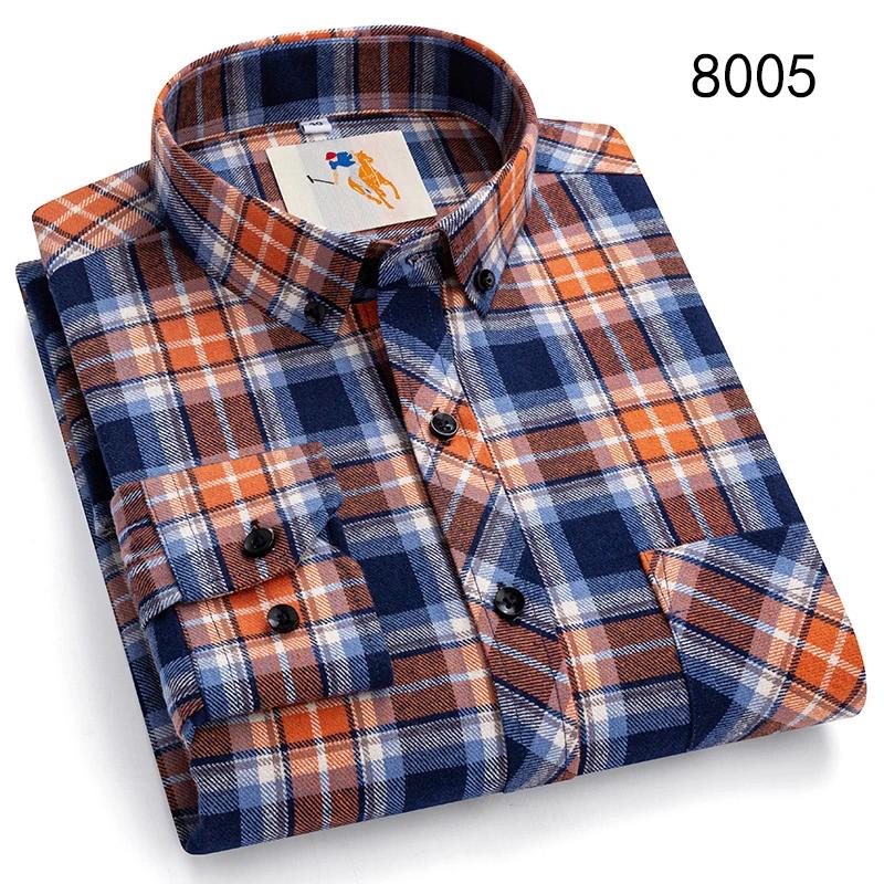 Flanell-Plaidhemden für Herren Klassischer Stil Langarm Umlegekragen Freizeitkleidung Täglicher Gebrauch Pflegeleicht Weiches Material Hemden