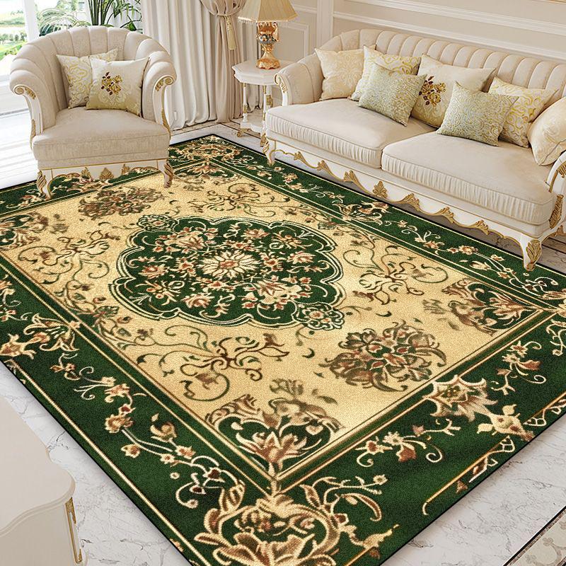 European Style Home Decoration Rugs Living Room Retro Flower Carpet Hall Sofa Large Area Rug Non-slip Room Doorway Soft Foot Mat