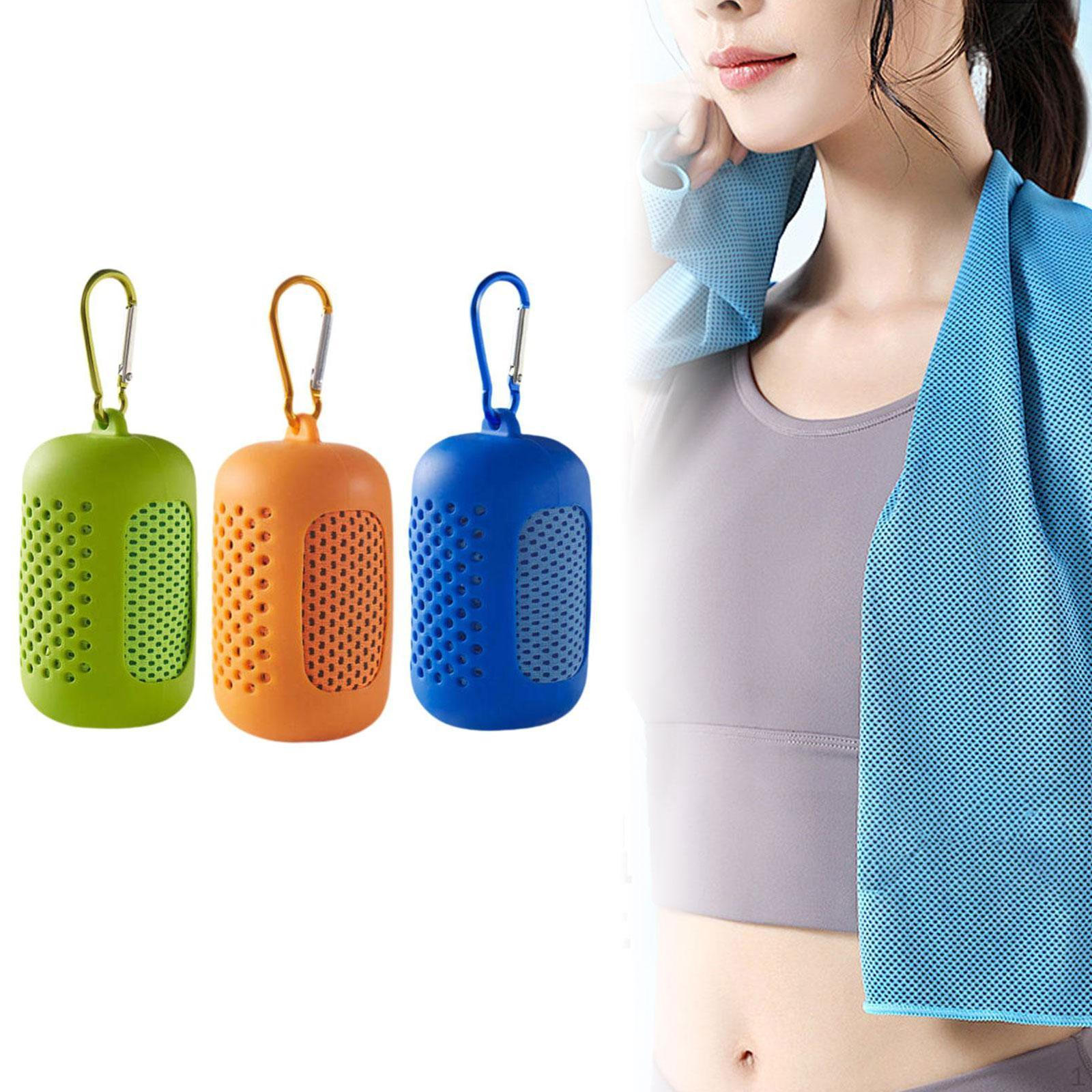 

3 Pieces Cooling Towels Gym Ice Towel Neck and Face Microfiber Wraps for Running green blue orange