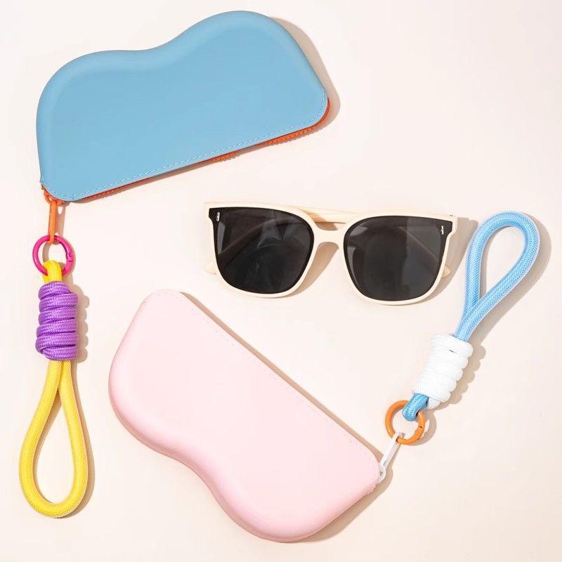 Soft Silicone Zipper Glasses Bag Sunglasses Waterproof Storage Protective Cover Hanging Bag Coin Purses Dustproof Glasses Box