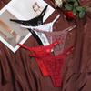 Soft Lace Flower Thongs Traceless Sheer T-back Panties Fashion Adjustable Belt Briefs  Girls