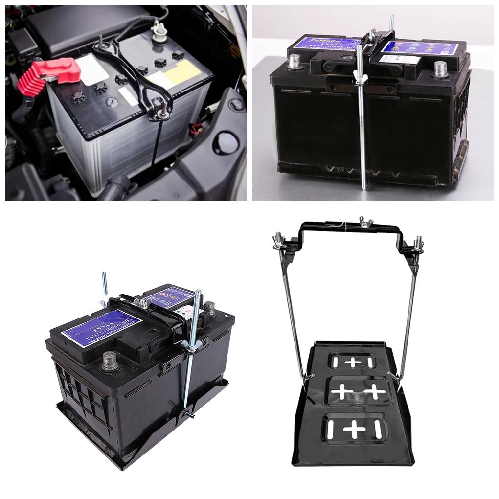 ABS Metal Auto Battery Tray With Groove Long Service Life Adjustable Battery Tray Portable Good Bearing Capacity