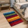 VIKAMA Rainbow Striped Bathroom Carpet Absorbent Shower Area Bathtub Entrance Door Non Slip Foot Mat Home Decoration
