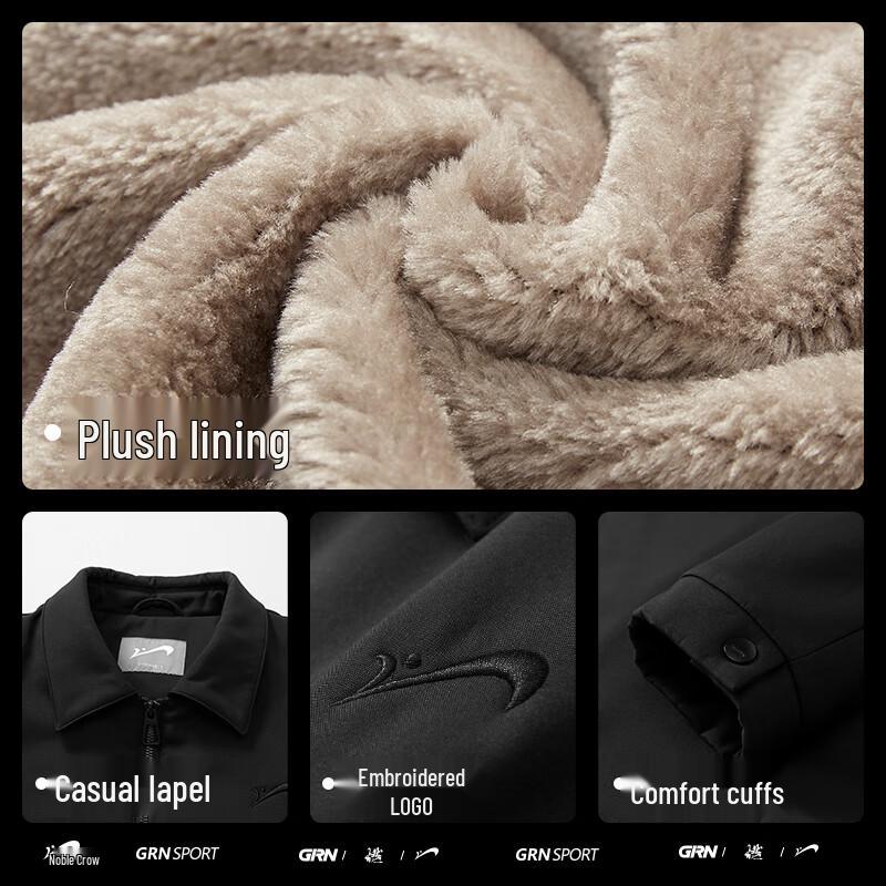 Guirenniao Men's Fleece-Lined Winter Jacket