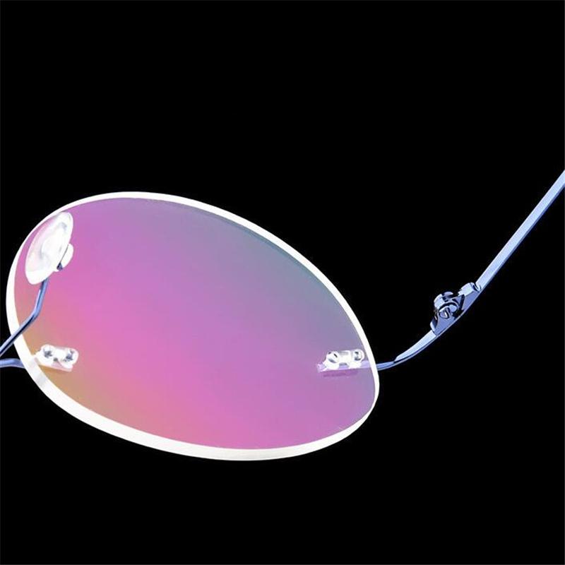 Framless Round Myopia Glasses Finished Women Men Ultra-Light Rimless Shortsighted Prescription Eyeglasses 0 -0.5 -0.75 To -6.0
