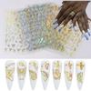 4Sheets Holographic 3D Butterfly Nail Art Stickers Adhesive Sliders Colorful DIY Golden Nail Transfer Decals Foils Wraps Decorations