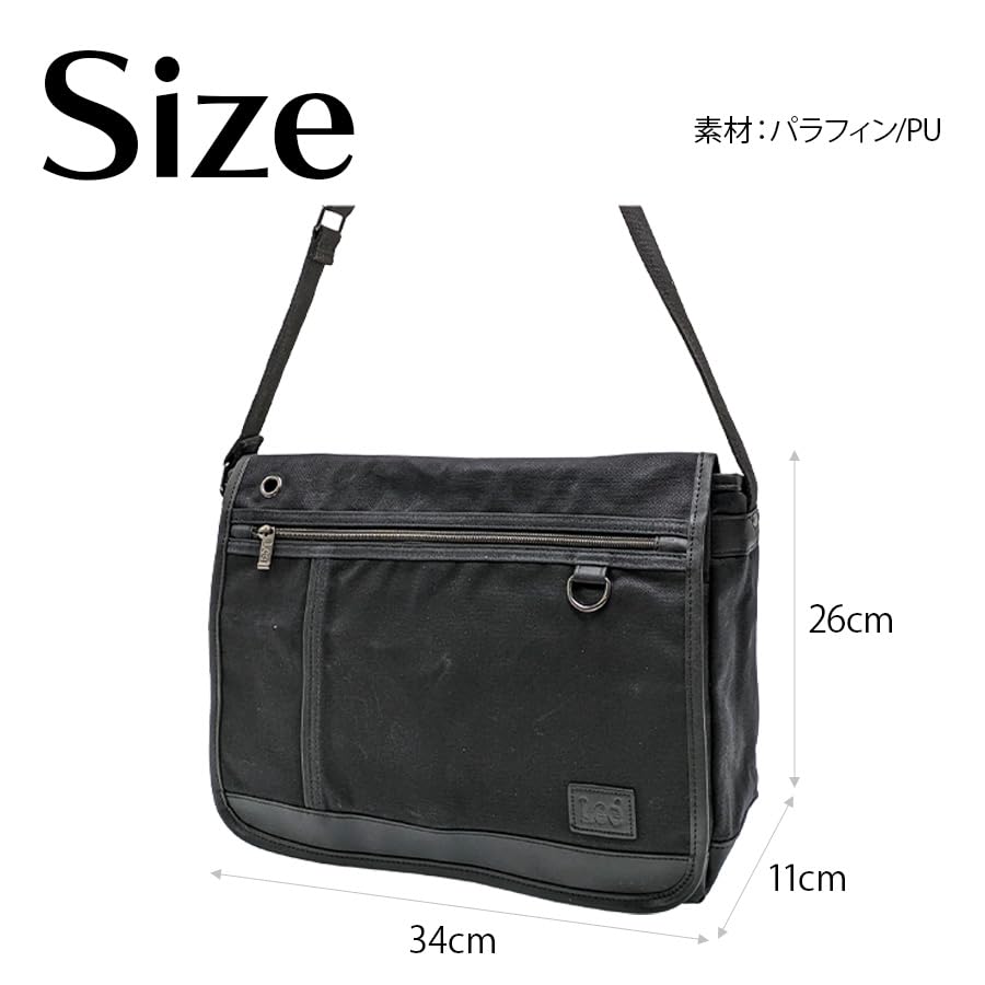 Lee Crash Flap Shoulder Large Perfect for and Casual Chocolate Bag, Paraffin-Coated, Multifunctional, Lightweight, Capacity, Commuting, School, Town,