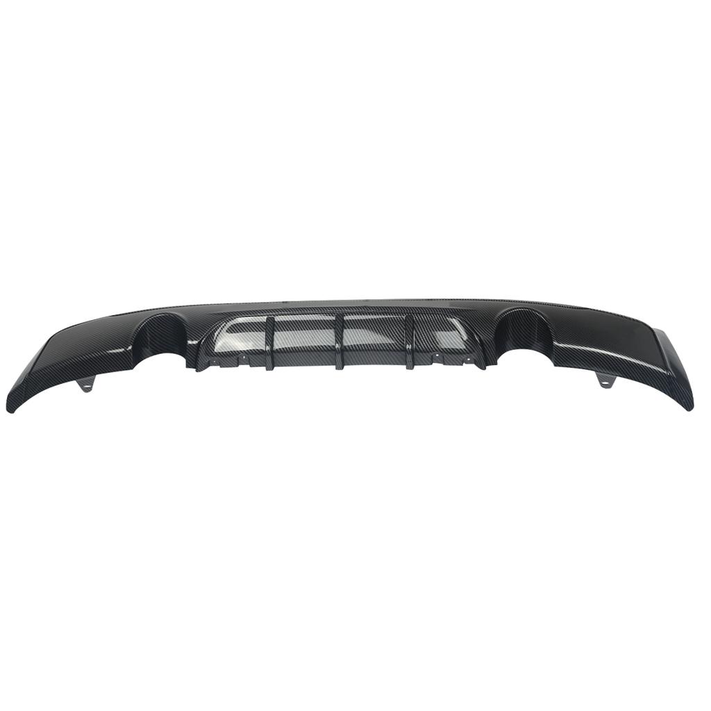 Rear Bumper Diffuser Dual Exhausts For BMW 2 Series F22 F23 M Performance/M Sport 2014-2020 Carbon Fiber Look Gloss Black