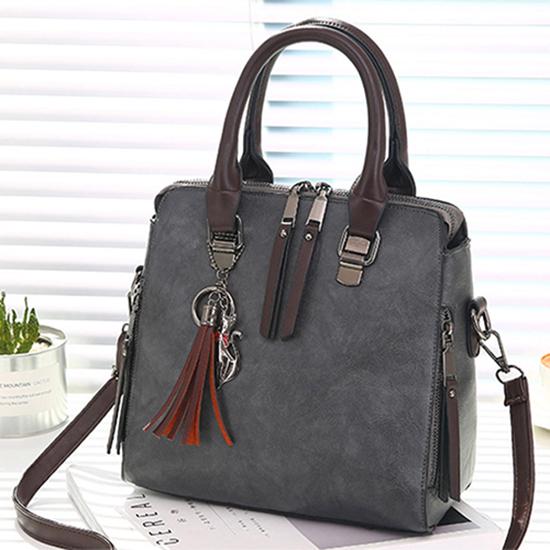Leather HandBags Women Tassel Crossbody Shoulder  Bags Tote