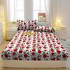 1 Lenzuolo con angoli opaco stampato con fiori, piante, animali, Copriletto stampato per camera da letto, Biancheria da letto (Federe escluse)