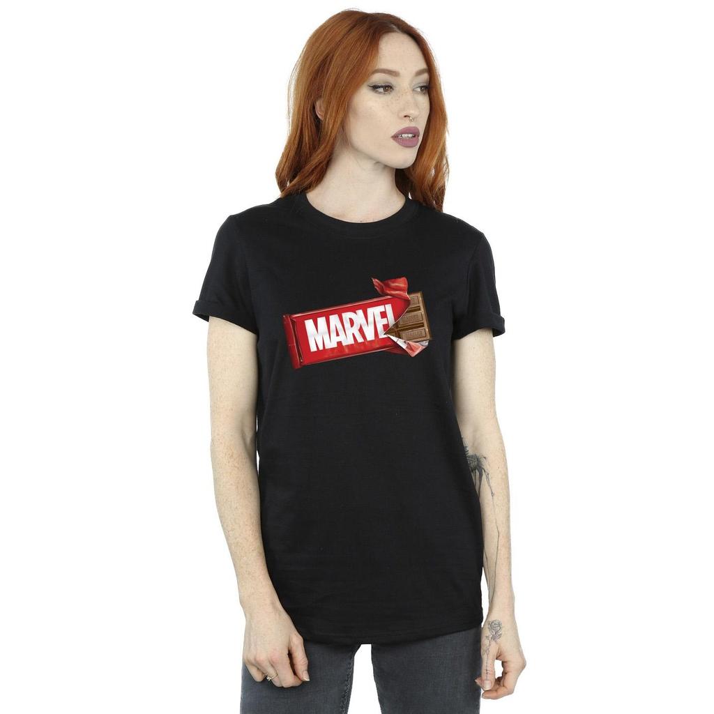 Marvel Universe Womens/Ladies Marvel Chocolate Cotton Boyfriend T-Shirt
