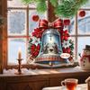 Decorative Accessory for Door Window Acrylic Christmas Hanging Pendant, Double-sided Stained Glass Style Ornament with Metal Unique Gift Friends