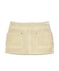 YOUHEE Cotton Pocket Mini Skirts Beige