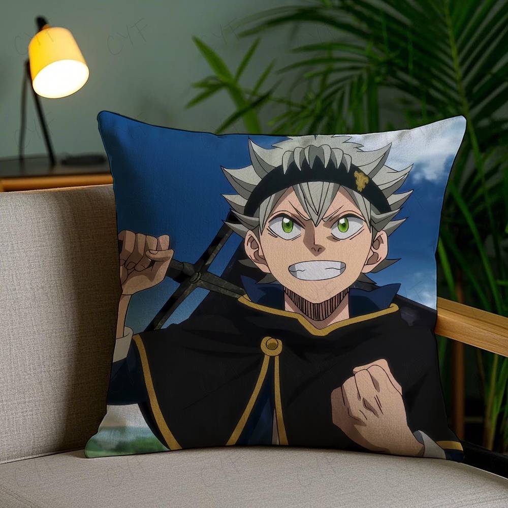 Hot Anime Cartoon Black Clover Pillow Case Custom Printed Brushed Fleece Pillow, Baby Skin-Touch, Eco-Friendly Dye-Sublimation C