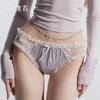 Women's Satin Sheer Mesh Bow Comfy Cutout Briefs