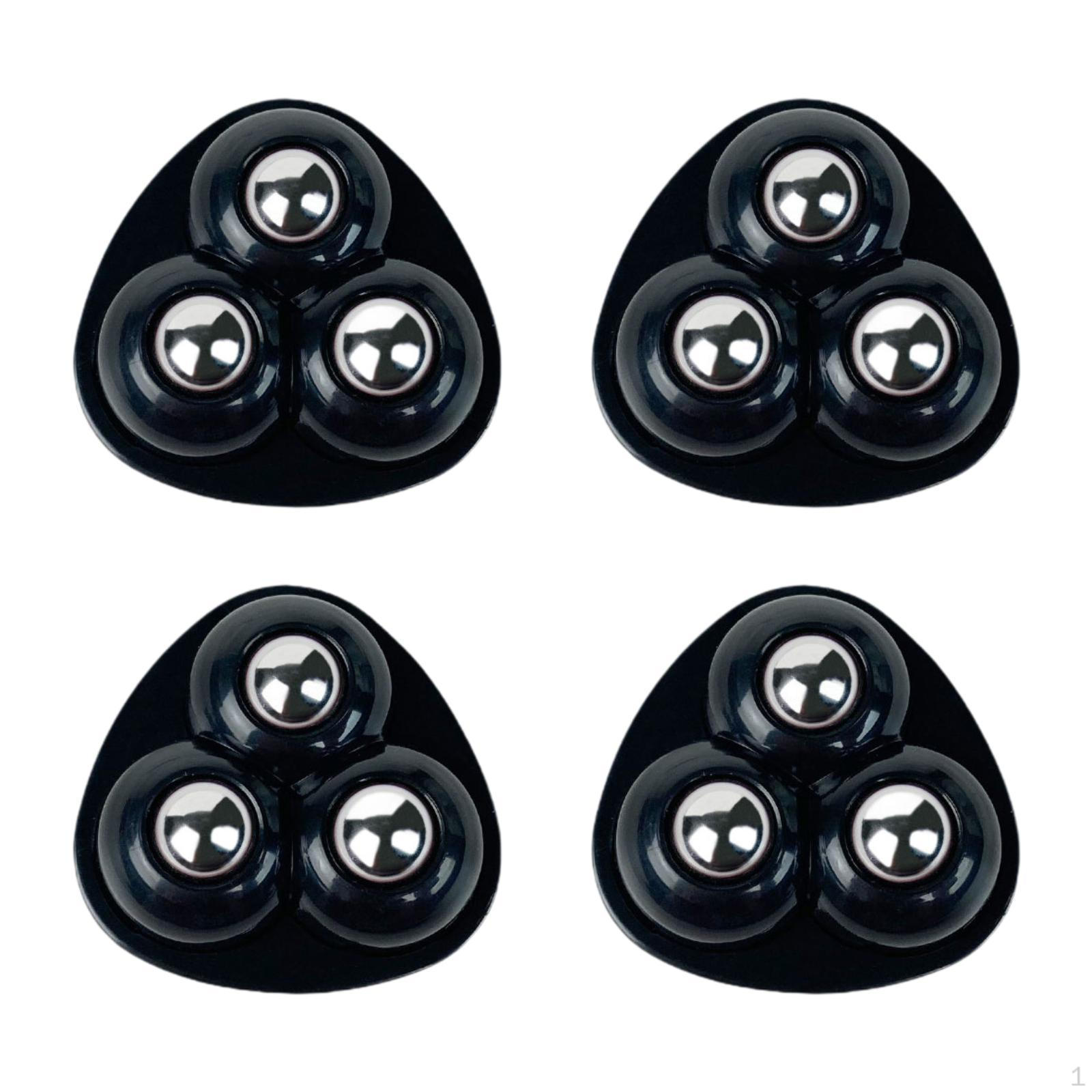 

4 шт. Самоклеящиеся роликовые колеса, степень вращения, поворотный роликовый шкив, роликовые ролики для швабры чёрный