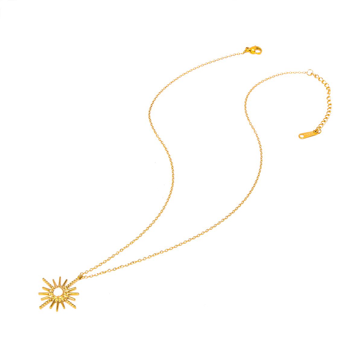 

CARLIDANA Trendy Geometric 18K Gold Plated Necklace Stainless Steel Coin Crystal Heart Love Pendant Necklace Women Jewelry