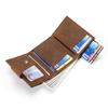 Leather Automatic Pop-up Metal Box Card Bag Men's Leather Airtag Locator Wallet Card Bag Card Clip Integrated