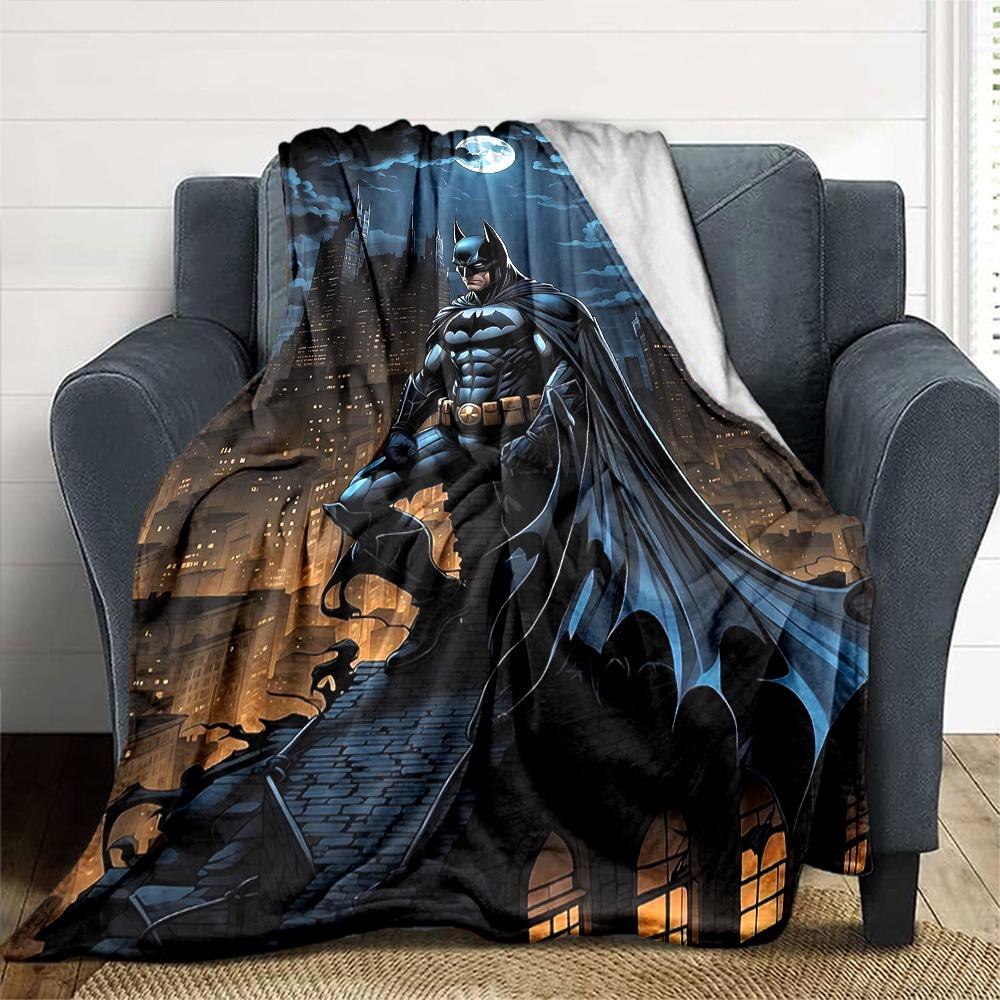 1pc Batman Full Moon Flannel Blanket Soft Warm Throw for Home, Office, Travel, All-Season Cozy Bedding GiftL1060
