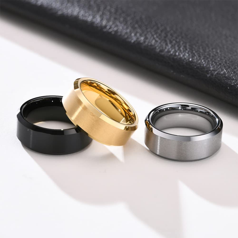 Rockyu Tungsten Flat Rings 2mm 4mm 6mm and 8mm Matte Finish Direct from Japan