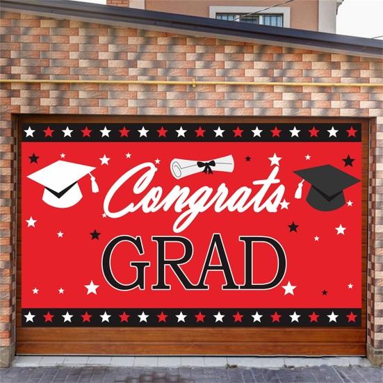 Foldable Graduation Backdrop Anti-Fall Polyester Non-Fading Hanging Graduation Banner Party Supplies
