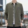Pure Cotton Men's Long-sleeved Shirt Spring Autumn New Tops Versatile Men's Washed Fabric Thickened Shirts
