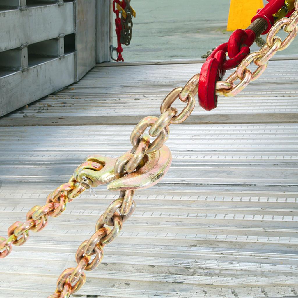VEVOR Transport Binder Chain, 3218.07 Kg Working Load Limit, 9.53 Mm X 6.10 M G80 Tow Chain Tie Down with Grab Hooks, DOT Certified