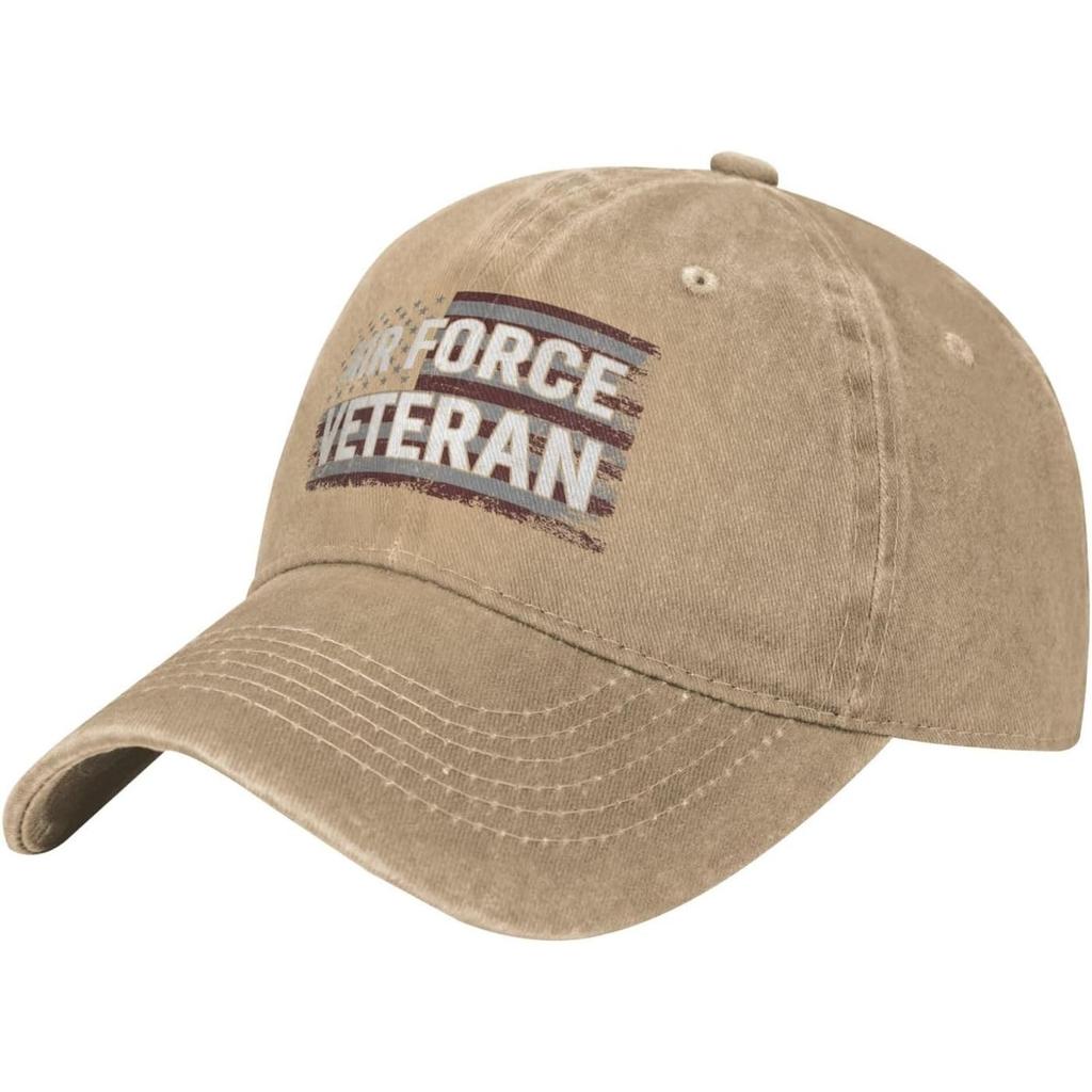 Air Force Veteran USA Flag Washed Baseball Cap Vintage Adjustable Dad Hat for Unisex Women