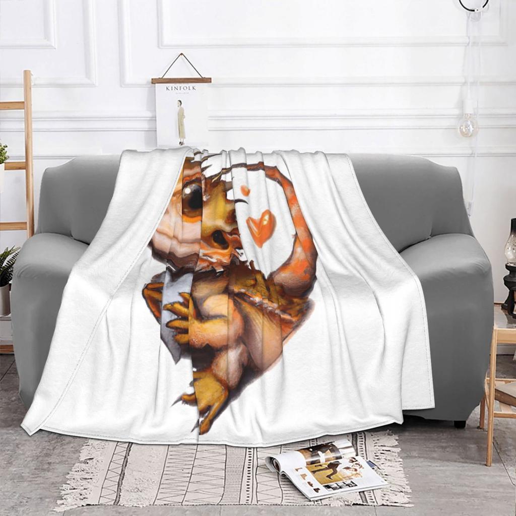 Baby Bearded Dragon Loves Me Blanket Soft Warm Flannel Throw Blanket Bedspread for Bed Living room Picnic Travel Home Couch