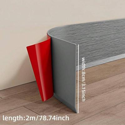 1PC 2mx8cm Vinyl Wall Decoration Skirting Board, Self-adhesive Decorative Skirting Board, Flexible Self-adhesive Decorative Stri
