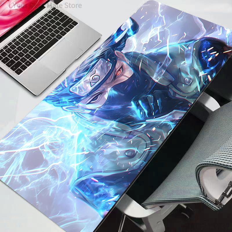 Gaming Mousepad Naruto Big Computer Gamer Mouse Pad Natural Rubber with Locking Edge Gaming Mouse Mat XXL Durable Anime
