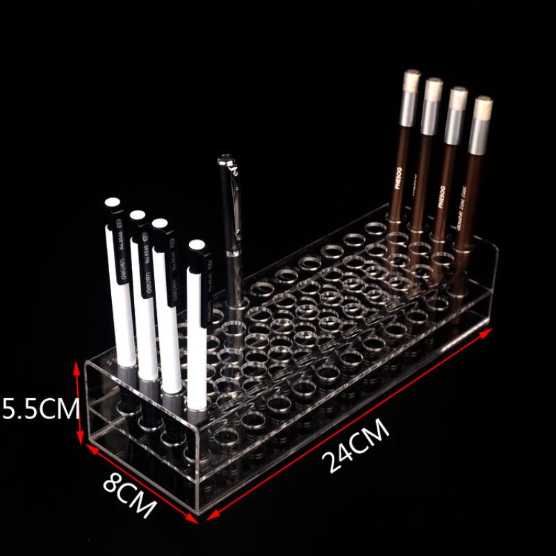 Transparent Acrylic Pen and Pencil Holder Display Rack for Stationery, Eyebrow Pencils, and Children's Hairpins.