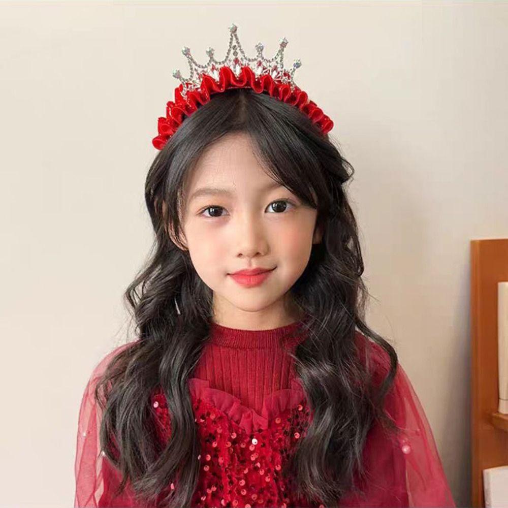 Bandeau pour le Nouvel An Chinois à pompons Fleur Hanfu Bandeau pour cheveux Simple Couronne Coiffe Fille